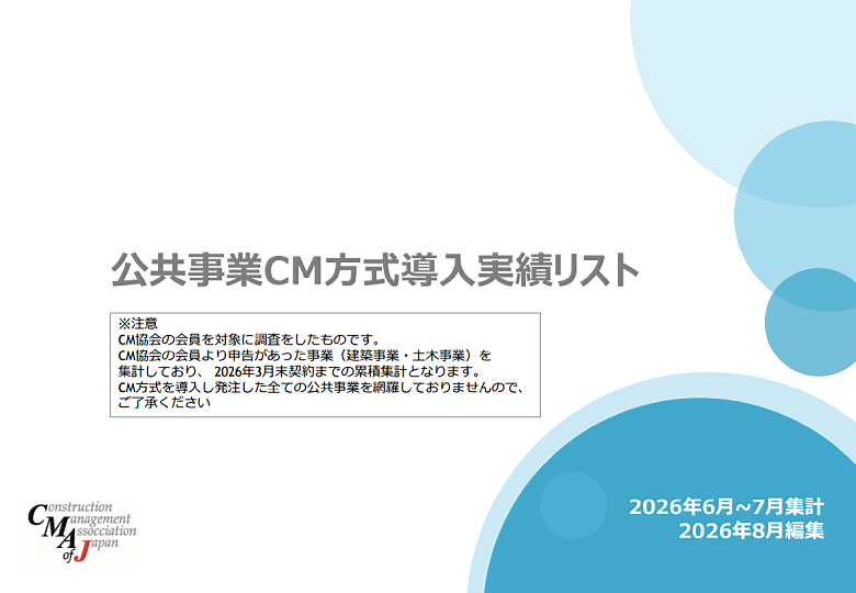 公共事業CM方式導入実績リスト